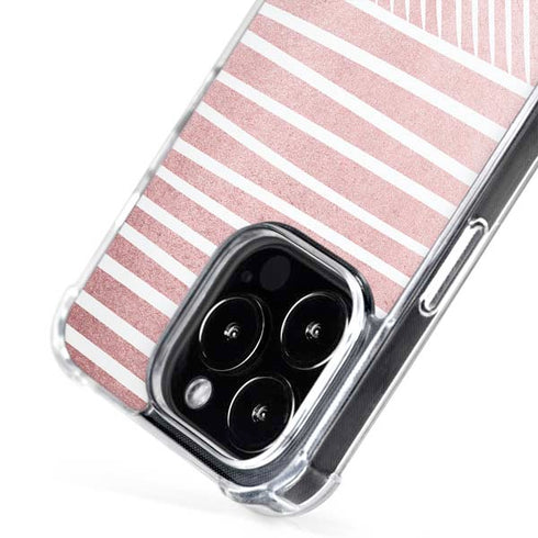 Pink and White Stripes iPhone 16 Pro MagSafe Case